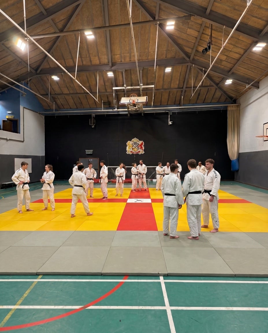 The entrance to the hall where Guernsey Judo Club trains